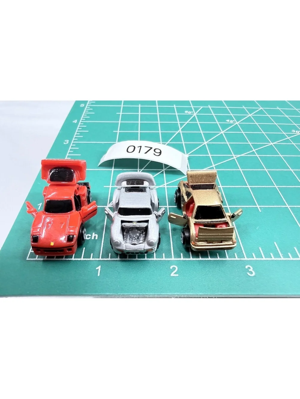 Set of 3 Vintage Galoob Micro Machine Sports Car Models with Opening Doors
